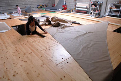 Le plancher en hauteur de l'Atelier des voiles